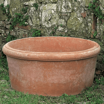 Großer Terracotta Cylinder - Cilindro basso con orlo